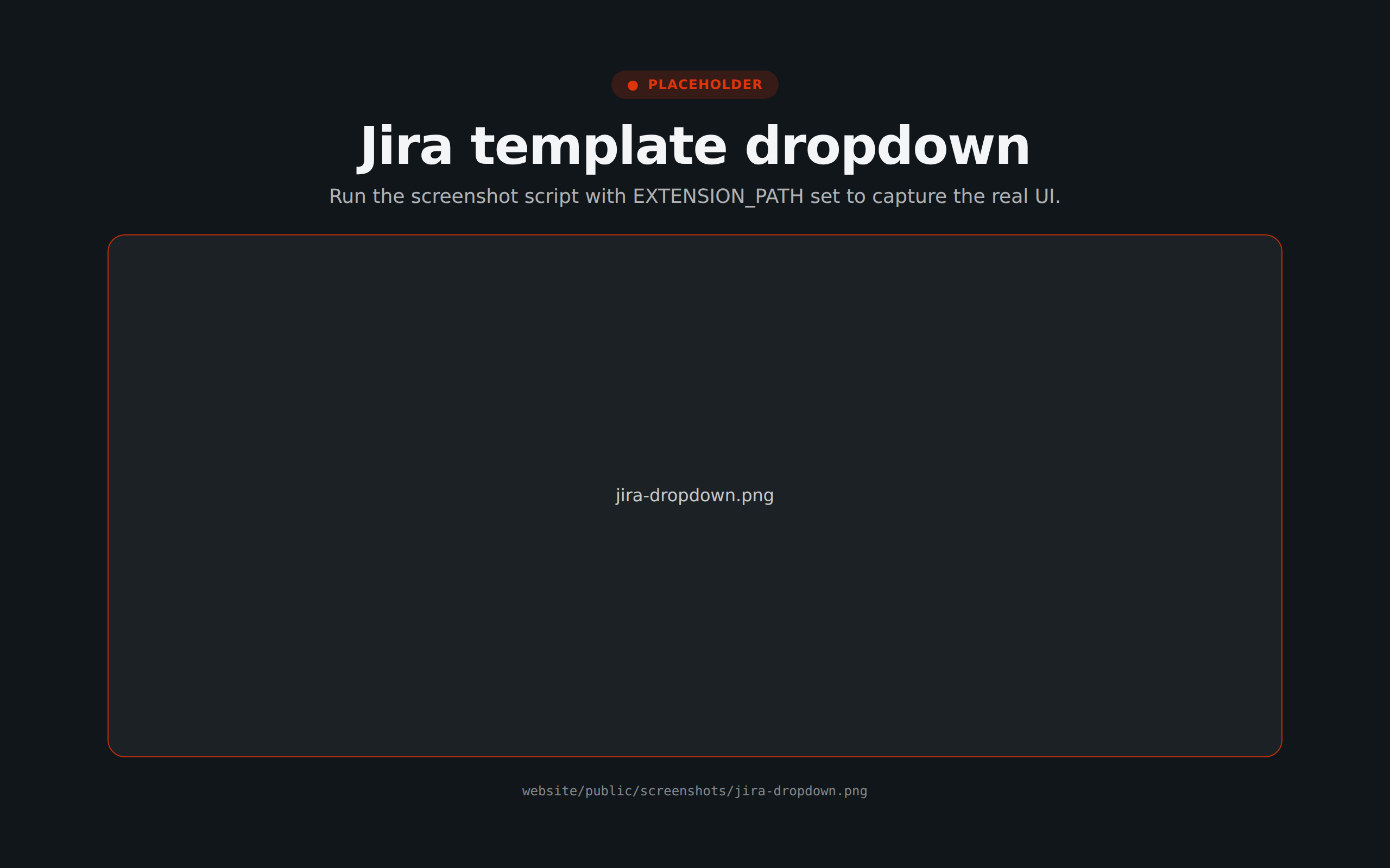 Template dropdown in Jira